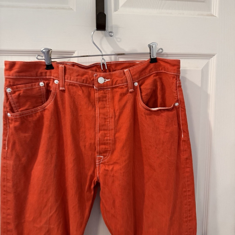 Levi's 501XX Men Jeans 38x 30 Red Denim Straight Button Fly Cotton Logo Vintage - Picture 2 of 10
